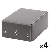 【LAKOLE/ラコレ】 デスクボックス（S） ブラック 1セット（1個×4）