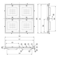 第一機材 大口径マシンハッチ BHー8Sー2 BH-8S-21100X1100カイヘイグツキ 1台（直送品）