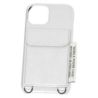 ポケット付きPUレザーiPhoneケース （iPhone13/14） シルバー LAKOLE/ラコレ