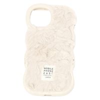 ふわふわウェーブスタンドiPhoneケースiPhone13/14 アイボリー LAKOLE/ラコレ