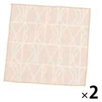 【LAKOLE/ラコレ】 今治産ハンドタオル（パターン） アイボリー 1セット（1枚×2）