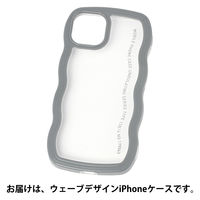 【LAKOLE/ラコレ】 ウェーブデザインiPhoneケース【iPhone13/14】 ブルー