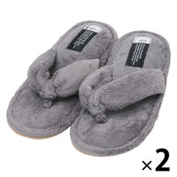 【LAKOLE/ラコレ】 クイックドライトングルームサンダル チャコール 1セット（1足×2）