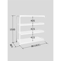 サカエ ラークラック(ホワイト/150kg/高さ1500/連結) RLS-9344R 1台（直送品）