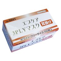 エブノ エブケア3PLYマスク(耳掛け) 24349100 8001(ホワイト)50マイイリ 1梱(50入x60箱)（直送品）