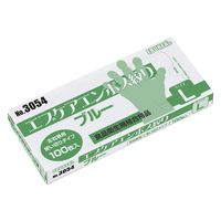 エブノ エブケアエンボス絞り(箱入)ブルー 24952900 L 3054(100マイイリ) 1梱(100枚入x60箱)（直送品）