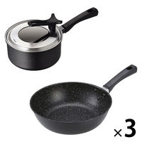 貝印 2点セット 深型 フライパン 24cm 片手鍋 18cm IH ガス火対応 1セット(3組)