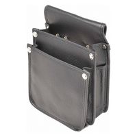 コヅチ 内側ポケット付レザー腰袋 A 黒 1個（直送品）