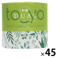 トイレットペーパー トーヨデュアル 1ロール ダブル 75m 1セット（1個×45） トーヨ