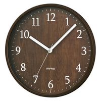 ノア精密株式会社 MAG掛時計 アズサ W-742 BR-Z ブラウン 1台 直径250mm クォーツ アナログ表示