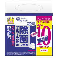 ウェットティッシュ　除菌シート エリエール 除菌 ウイルス除去ボックス 詰替 1パック（40枚入×10個）大王製紙（わけあり品）