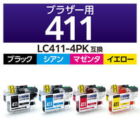 カラークリエーション ブラザー（brother）用 互換インクカートリッジ CC-BLC411-4PK LC411-4PK対応 4色パック 1個（わけあり品）
