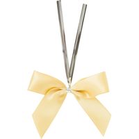 ヘッズ サテンリボンワイヤータイスモーキーイエロー-1 SKY-YT1 1パック(50個)