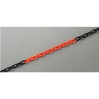 日本緑十字社 プラスチックチェーン 蛍光オレンジ/黒 PTー610KYRBK 長さ10m 線径6mmΦ ポリエチレン 284214 1本（直送品）