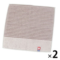 【LAKOLE/ラコレ】 今治産ハンドタオル（ストライプ） ピンクベージュ 1セット（1枚×2）