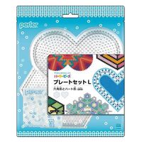 カワダ パーラービーズ プレートセット L 六角形とハート形(透明) 80-30028 1個