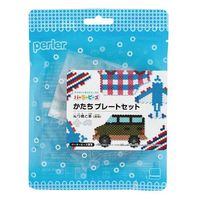 カワダ パーラービーズ かたちプレートセット 飛行機と車(透明) 80-30033 1個