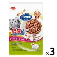 コンボ キャット 肥満が気になる猫用 まぐろ味・かつお節・かつおチップ添え 国産 600g（120g×5袋）3袋 キャットフード