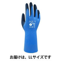 天然ゴム手袋】 ウィード AQUA 13G バックコート手袋 LLサイズ
