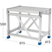 アルインコ 作業台(天板エキスパンドメタルタイプ)1段 天板寸法600×400mm 高0.5m CSBE146S 1台 468-7976（直送品）