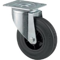 テンテキャスター プレート式キャスター"ALPHA(ゴム車) φ160 自在式 3470PVR160P63 1個 256-0645（直送品）
