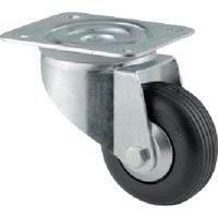 テンテキャスター プレート式キャスター"ALPHA(ゴム車) φ80 自在式 3470UVH080P62 1個 256-2217（直送品）