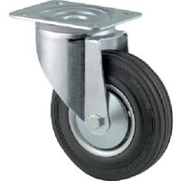 テンテキャスター プレート式キャスター"ALPHA(ゴム車) φ160 自在式 3470DVJ160P63 1個 256-2199（直送品）