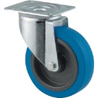 プレート式キャスター"ALPHA(タイヤ痕レスタイプ) φ100 自在式 3470UFR100P62 SKY BLUE 1個（直送品）
