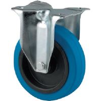 プレート式キャスター"ALPHA(タイヤ痕レスタイプ) φ125 固定式 3478UFR125P62 SKY BLUE 1個（直送品）