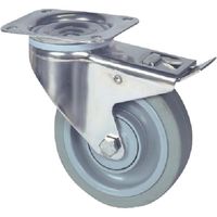 プレート式キャスター"ALPHA(タイヤ痕レスタイプ・ステンレス金具) φ200 自在式(トータルロック付) 8477UFX200P63（直送品）