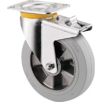 重荷重用キャスターZETA(ゴム車・タイヤ痕レスタイプ) φ125 自在式(トータルロック付) 4687IFP125P63 1個（直送品）