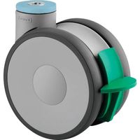 高性能旋回双輪キャスター"LINEA(ポリウレタン車・ステンレス金具) φ125 自在式(方向ロック付) 5941UAC125P30-11（直送品）