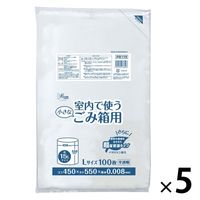 ゴミ袋 室内小型ペール用 ポリ袋 半透明 エコタイプ Lサイズ 15L（1パック（100枚入）×5）0.008mm ジャパックス