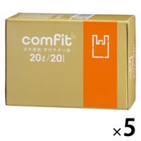 ゴミ袋 MUT20 comfit 白半透明 手付きポリ袋 薄手 20L（1個（20枚入）×5）厚さ0.015mm ジャパックス
