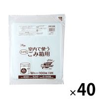 ゴミ袋 室内小型ペール用 ポリ袋 半透明 エコタイプ Mサイズ 10L（1パック（100枚入）×40）0.008mm ジャパックス