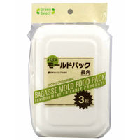 大和物産 GreenSelectバガスモールドパック 長角 3枚 190150 1セット(5個入)（直送品）