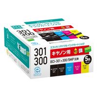 エコリカ キヤノン（Canon）用 リサイクルインク ECI-C301-5P 5色パック BCI-301+300/5MP対応 1箱