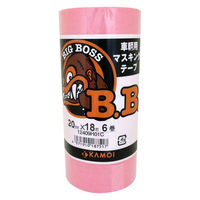 カモ井加工紙 カモ井 マスキングテープ車両塗装用 20mm×18m ピンク 1パック(6巻) 1パック(6巻入)