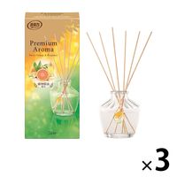 お部屋の消臭力 プレミアムアロマ スティック  部屋用 スイートオレンジ＆ベルガモット 本体 65ml 1セット（1個×3） 消臭剤 芳香剤
