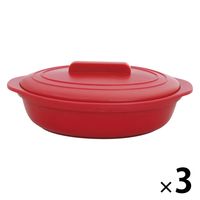 ワールド・クリエイト 朝食シリコーンスチーマー レッド 59987 1セット(3個)