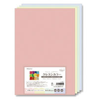 長門屋商店 いろいろ いろがようし クレヨンカラー A4 ミルキーカラー4色アソート ナ-CR911 1冊(20枚)
