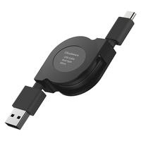 カシムラ USB充電&同期ケーブルリール80cm A-C BK AJ-660 1台