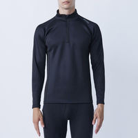 おたふく手袋 BTヒートブースト ヘビーウェイト ハーフジップハイネックシャツ ブラック 3L JW-187 1枚