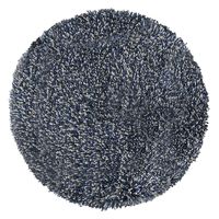 エヌ・エレファント &NE 低反発シャギーチェアパッド Mix マル ネイビー 丸型 敷パッド チェアマット 滑り止め 1個