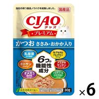 いなば CIAO チャオ プレミアム かつお ささみ・おかか入り 国産 30g 1セット（1袋×6）猫用