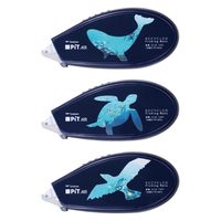 トンボ鉛筆 テープのりピットエアー漁網リサイクル3PアソートB HHA-341BTU 1箱(3個)