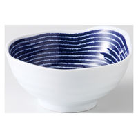 西海陶器 藍染駒筋 手付鉢 32548 1箱(5個入)（直送品）