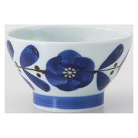 西海陶器 廻り花 軽量飯碗 中・青 74078 1箱(5個入)（直送品）