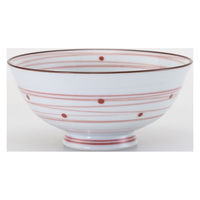 西海陶器 内外渦点紋 飯碗 中・赤 73766 1箱(5個入)（直送品）
