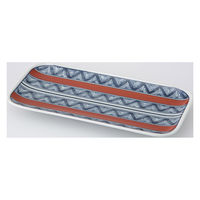 西海陶器 朱巻地紋 長角皿 30891 1箱(5個入)（直送品）